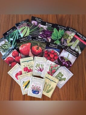 Seed Packet Assortment - Organic Mix - Purple, Red, Green